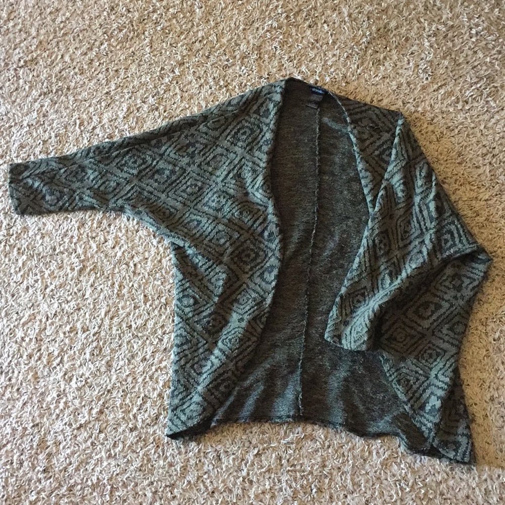 Olive green and black cardigan